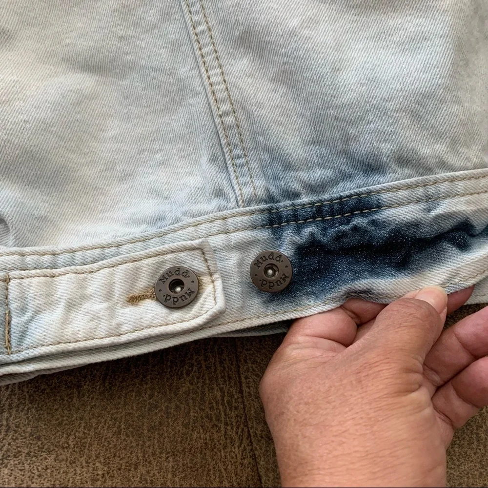Mudd Juniors Bleached Sleeveless Jean Vest